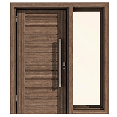 Russian Wooden Front Door Set 3D model image 1 