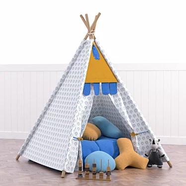 Kids Teepee Play Tent Hideout 3D model image 1 