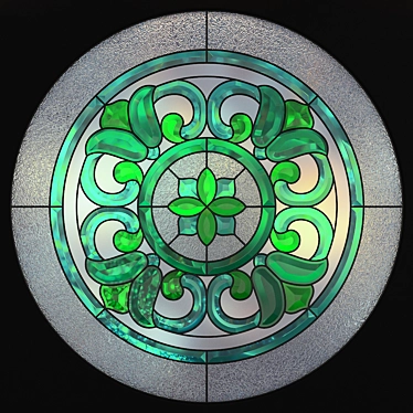 Round Stained Glass Panels 3D model image 1 