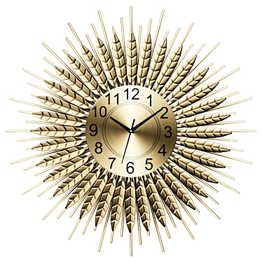 3D Sunburst Metal Wall Clock 3D model image 1 