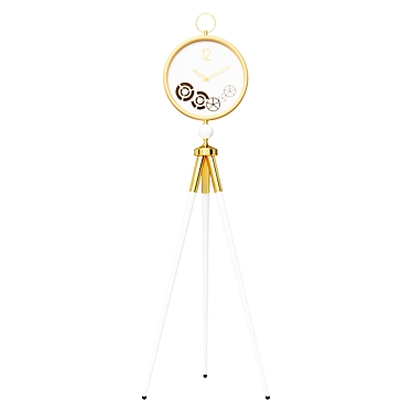 60" White Metal Tripod Floor Clock 3D model image 1 