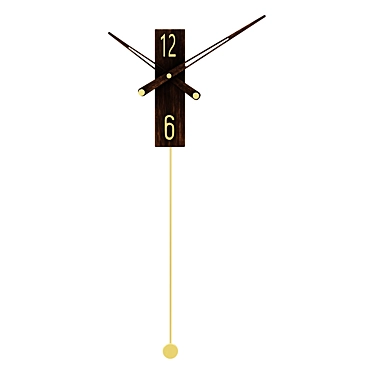 Title: Walnut Wood Pendulum Wall Clock 3D model image 1 