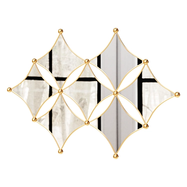  Geometric Gold Wall Mirror 3D model image 1 