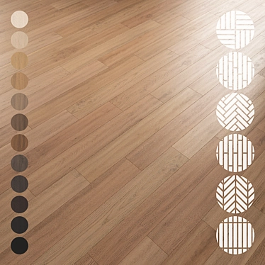 Oak Parquet Flooring Collection 3D model image 1 