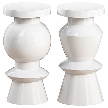 Modern White Union Stool Design 3D model image 1 