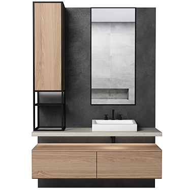 Modular Bathroom Cabinet Set 3D model image 1 