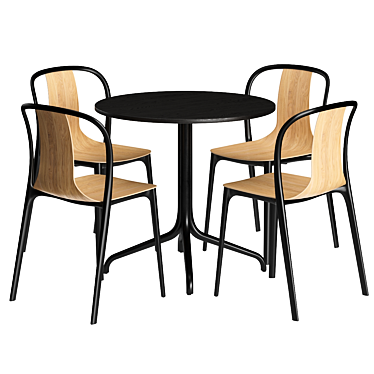 Sleek Belleville Table Set 3D model image 1 