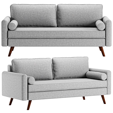 Modern Gray Loveseat Furniture Solution 3D model image 1 