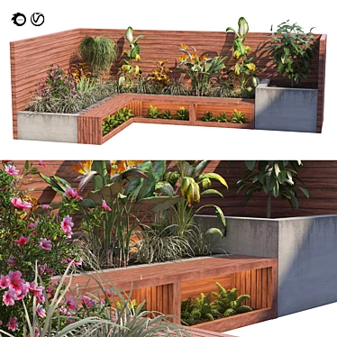 Urban Oasis Corner Bench Seating 3D model image 1 