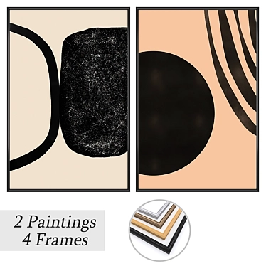 Wall Art Set with Frame Options 3D model image 1 