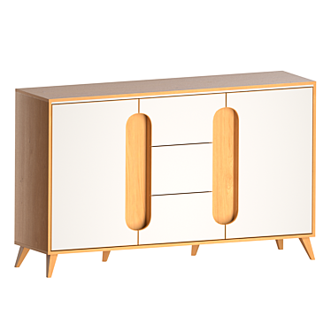 Elegant Nova 2 Drawer Nightstand 3D model image 1 