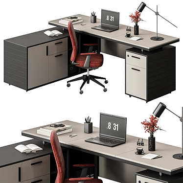 Executive Office Desk - Modern Design 3D model image 1 