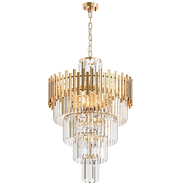 Tapered Crystal Chandelier Gold 3D model image 1 