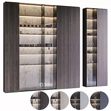  Modern Cupboard Set with Corona Renderer 3D model image 1 