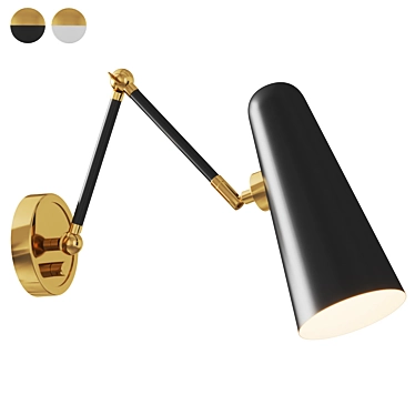 Sleek Blink Swing Arm Sconce 3D model image 1 