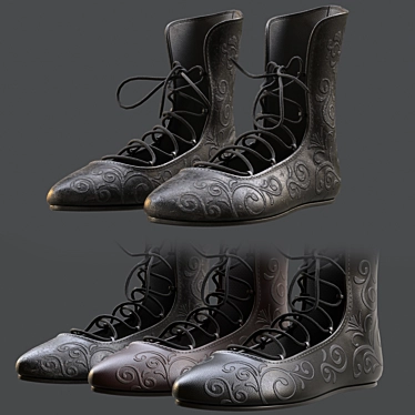 Renaissance Leather Shoes 3D Model 3D model image 1 