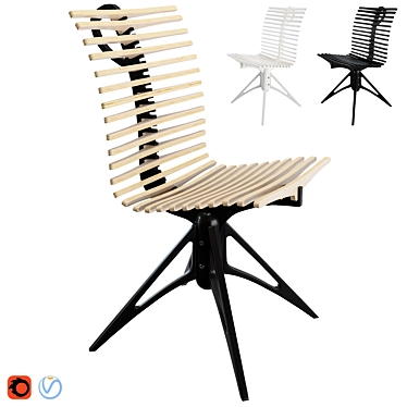 Modern Ergonomic Skeleton Chair 3D model image 1 