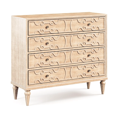 Birch Wood Serene Chest 3D model image 1 