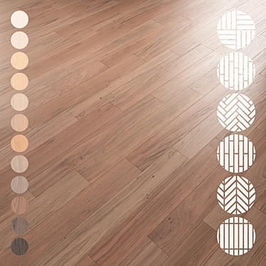 Oak Parquet Flooring Collection 3D model image 1 