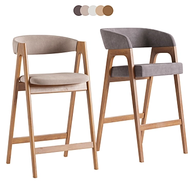 Dublin and Bern Barstools Set 3D model image 1 