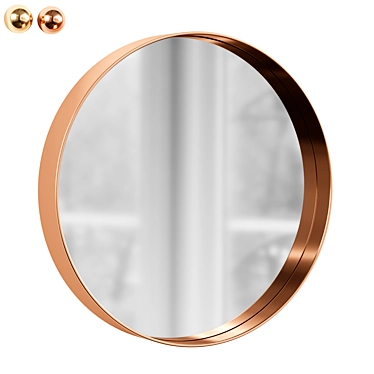 Elegant Brushed Brass Alana Mirror 3D model image 1 