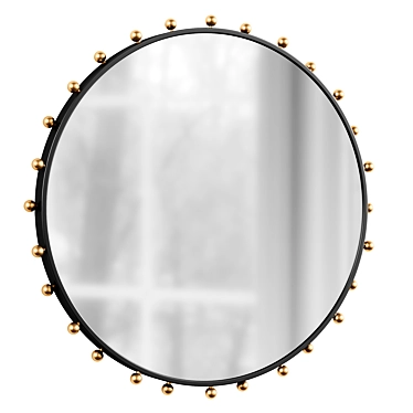 Elegant Raven Black Gold Mirror 3D model image 1 