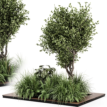 Outdoor Garden Bush Tree Set 3D model image 1 