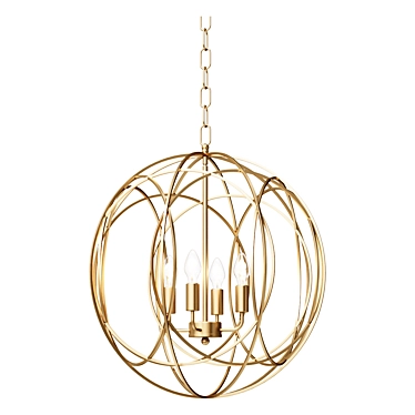 Modern Gold Orb Chandelier Light 3D model image 1 