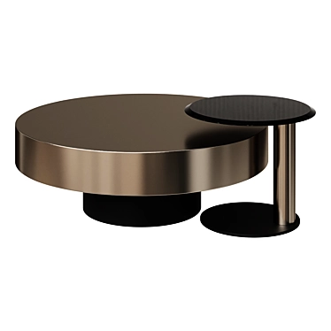 Coffee Table Modern Gold & Black 2-Piece Round Nesting Coffee Table Set with Tempered Glass Top coffee table