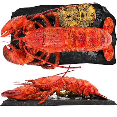 Sleek Lobster Set 3D Model 3D model image 1 