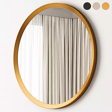 West Elm Metal Round Mirror 3D model image 1 