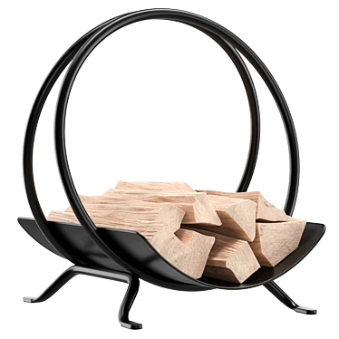 Contemporary Firewood Storage Rack 3D model image 1 