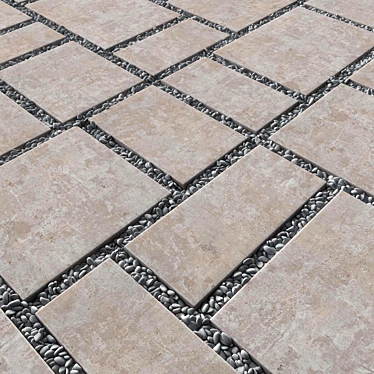 Smooth Pebble Paving Tiles 3D 3D model image 1 