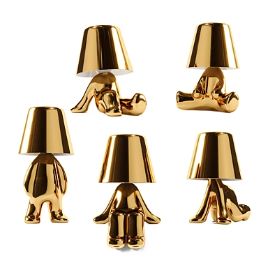 Qeeboo GOLDEN BROTHERS Character Table Lamps 3D model image 1 