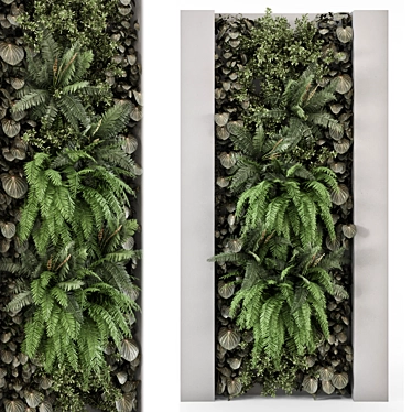 Concrete Base Vertical Garden | Set 1109 3D model image 1 