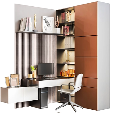 Workspace Wall Unit Set 3D model image 1 