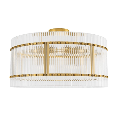 Matte Brass Ceiling Light Fixture 3D model image 1 