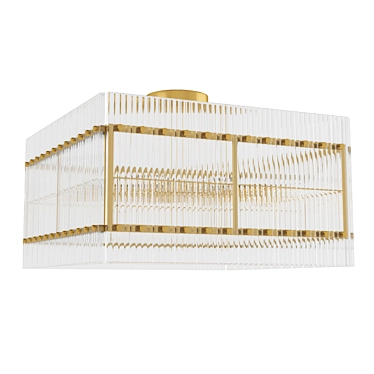 Elegant Matt Brass Ceiling Light 3D model image 1 