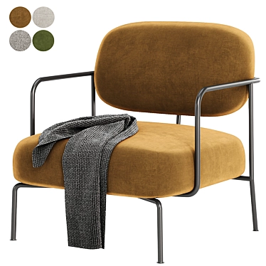 Retro-inspired BEATLES Lounge Chair 3D model image 1 