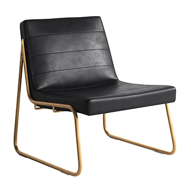 Vintage Black Anton Lounge Chair 3D model image 1 