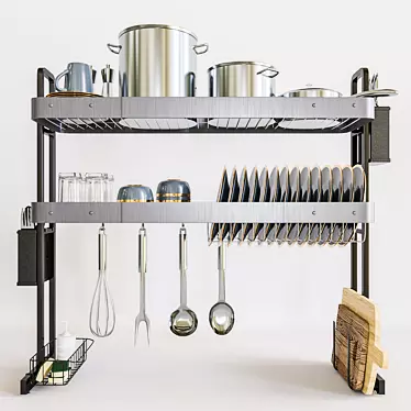 Modular Dish Drying Rack Kit 3D model image 1 