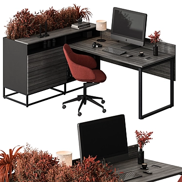 Executive Desk - Modern Workspace Solution 3D model image 1 