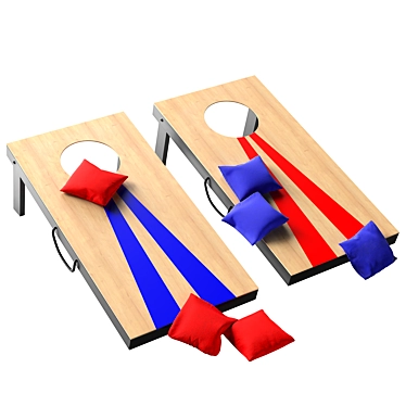 Premium Portable Cornhole Game Set 3D model image 1 