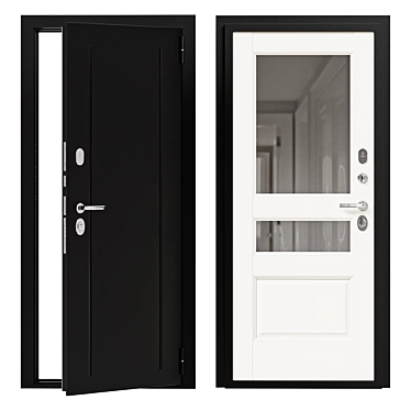 Modern Metal Entry Door Bravo 3D model image 1 