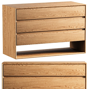 Modern Oak Chest of Drawers 3D model image 1 