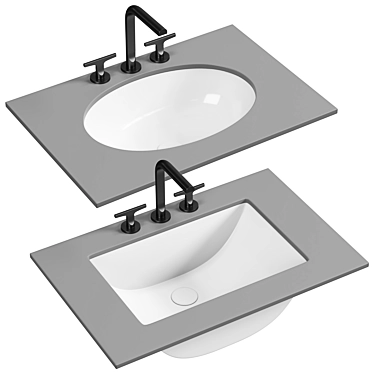 White Aquatek Sink Options 3D model image 1 