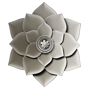 Gray Lotus Wall Decor Art 3D model image 1 