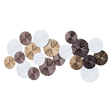 Modern Tri-Color Metal Circles Wall Decor 3D model image 1 