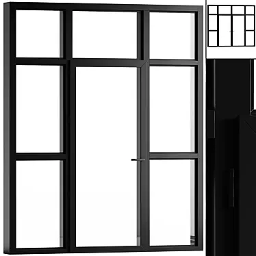 Panoramic Glass Windows with Door 3D model image 1 