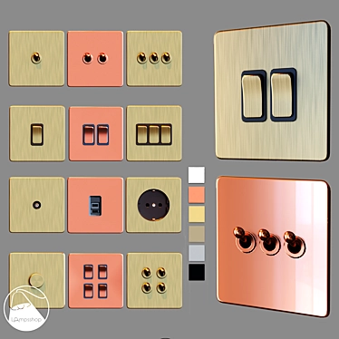 Elegant Panel Switch Collection at Lampsshop 3D model image 1 